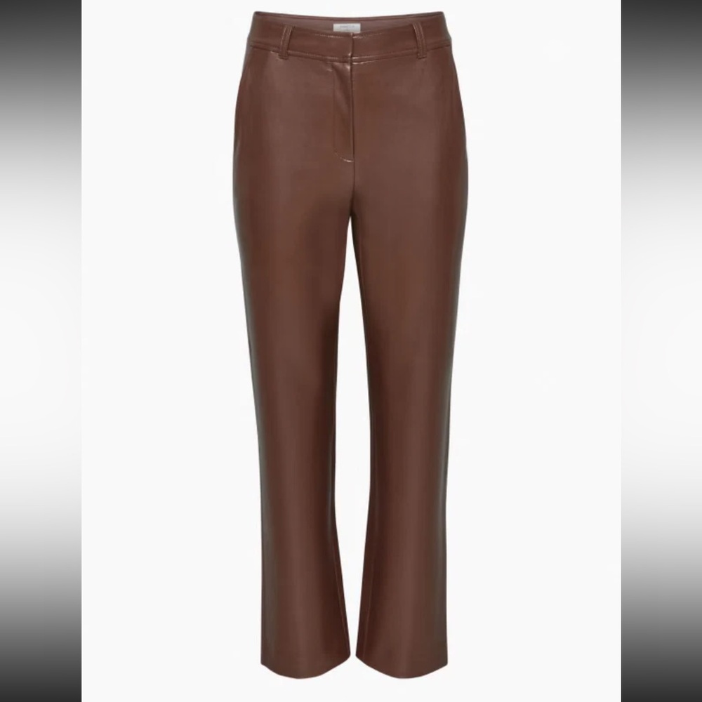 Aritzia, Babaton Command Faux Leather Pant, Coffee Bean, Size 2
